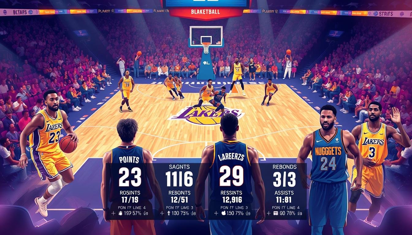 lakers vs denver nuggets match player stats